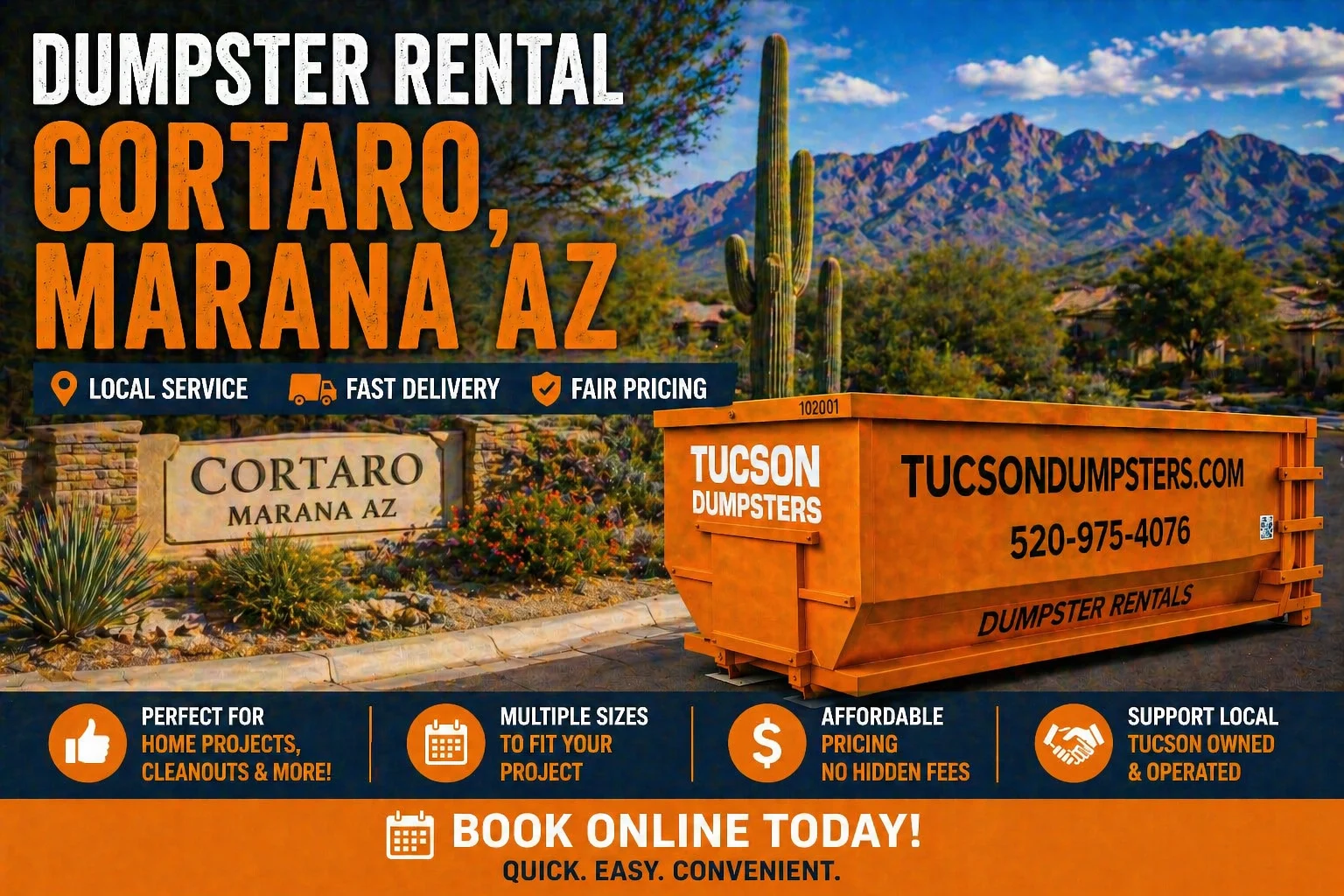 Dumpster Rental Cortaro, Marana AZ
