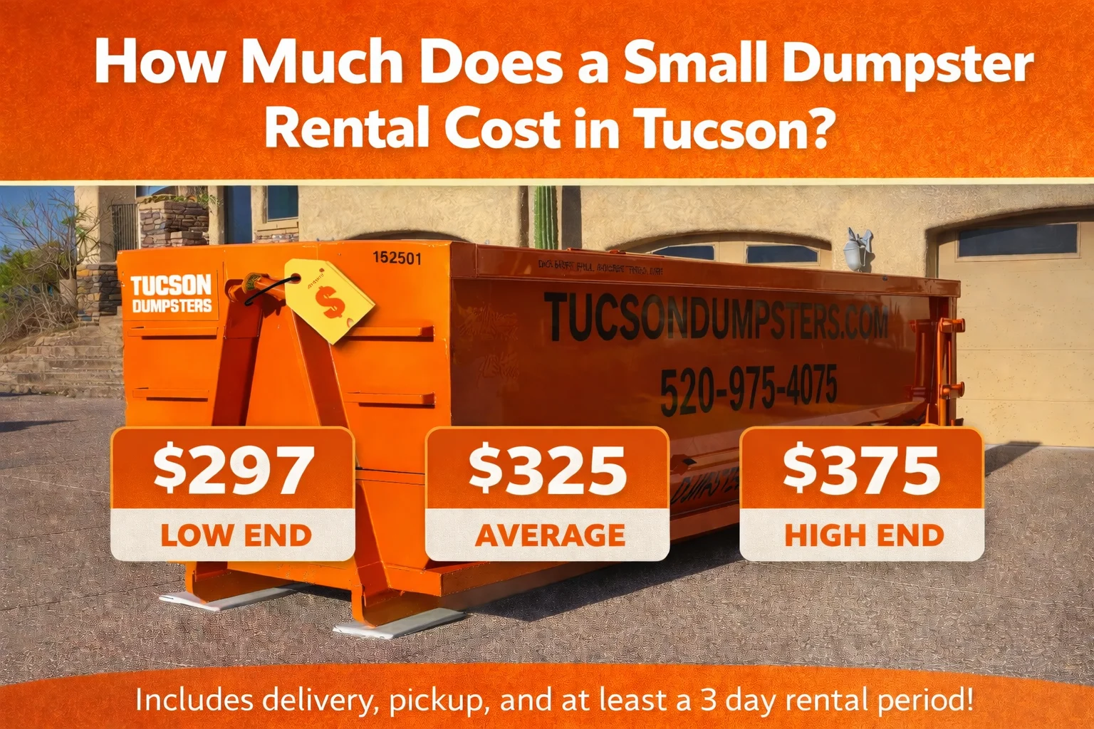 How Much Does a Small Dumpster Rental Cost in Tucson?