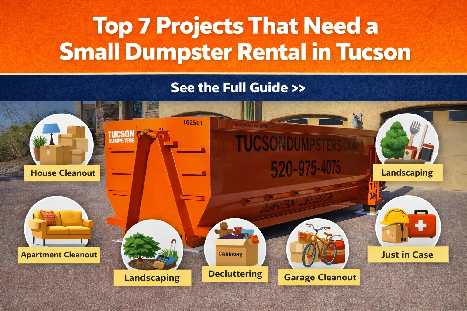 Top 7 Projects That Need a Small Dumpster Rental in Tucson