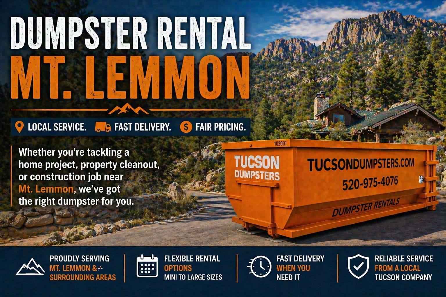 Dumpster Rental Mt. Lemmon Tucson, AZ