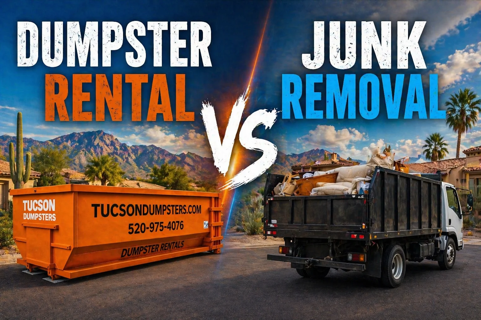 dumpster rental vs junk revoval _ tucson _ az