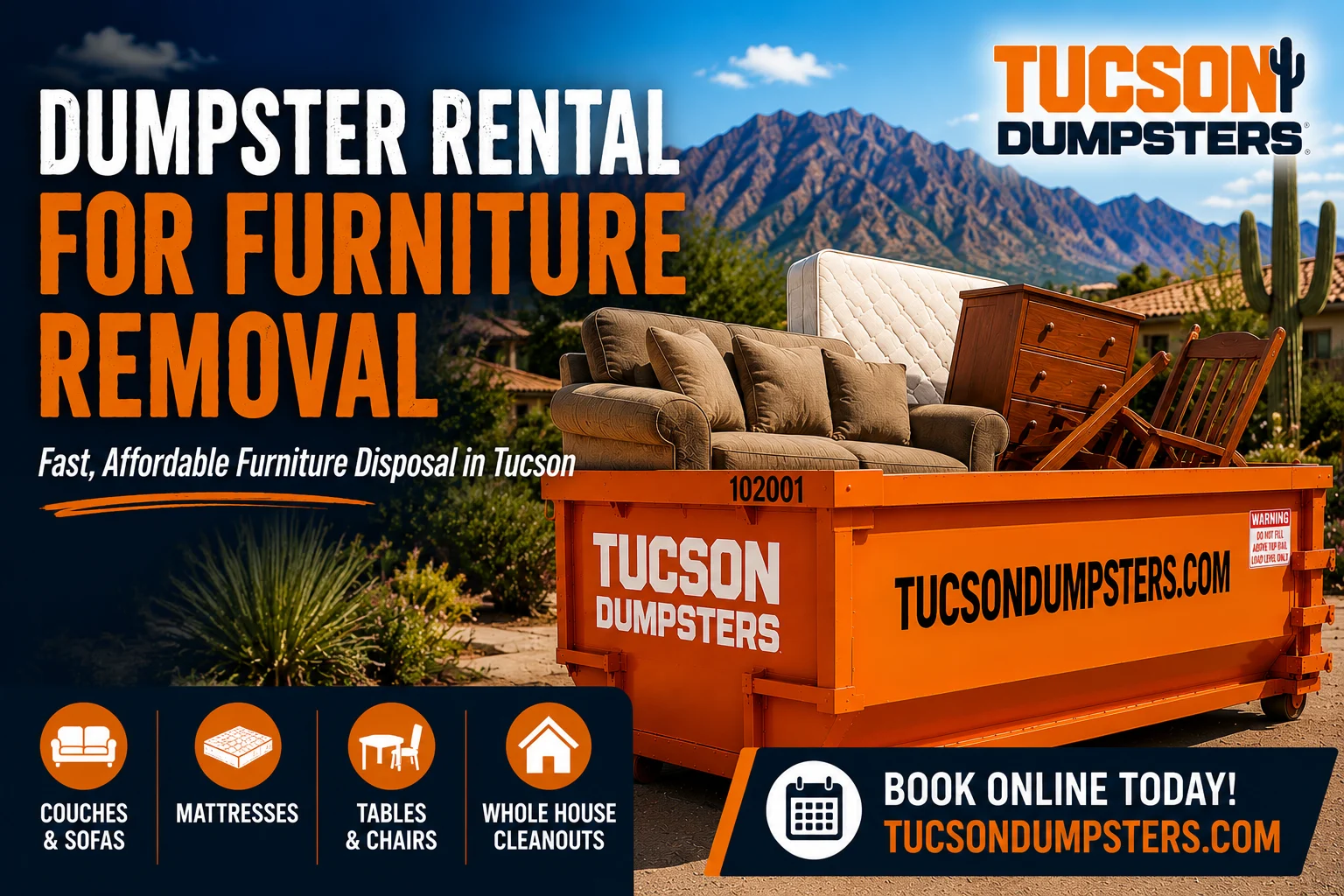 Dumpster Rental for Furniture Removal in Tucson, AZ