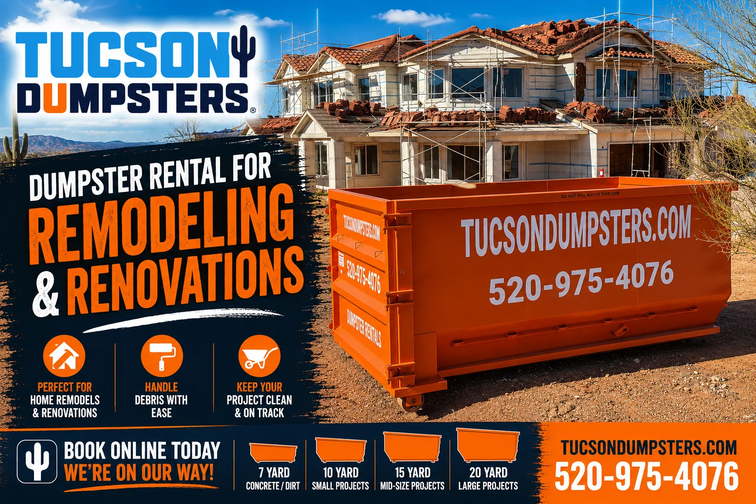 Dumpster Rental for Remodeling and Renovation Projects in Tucson, AZ